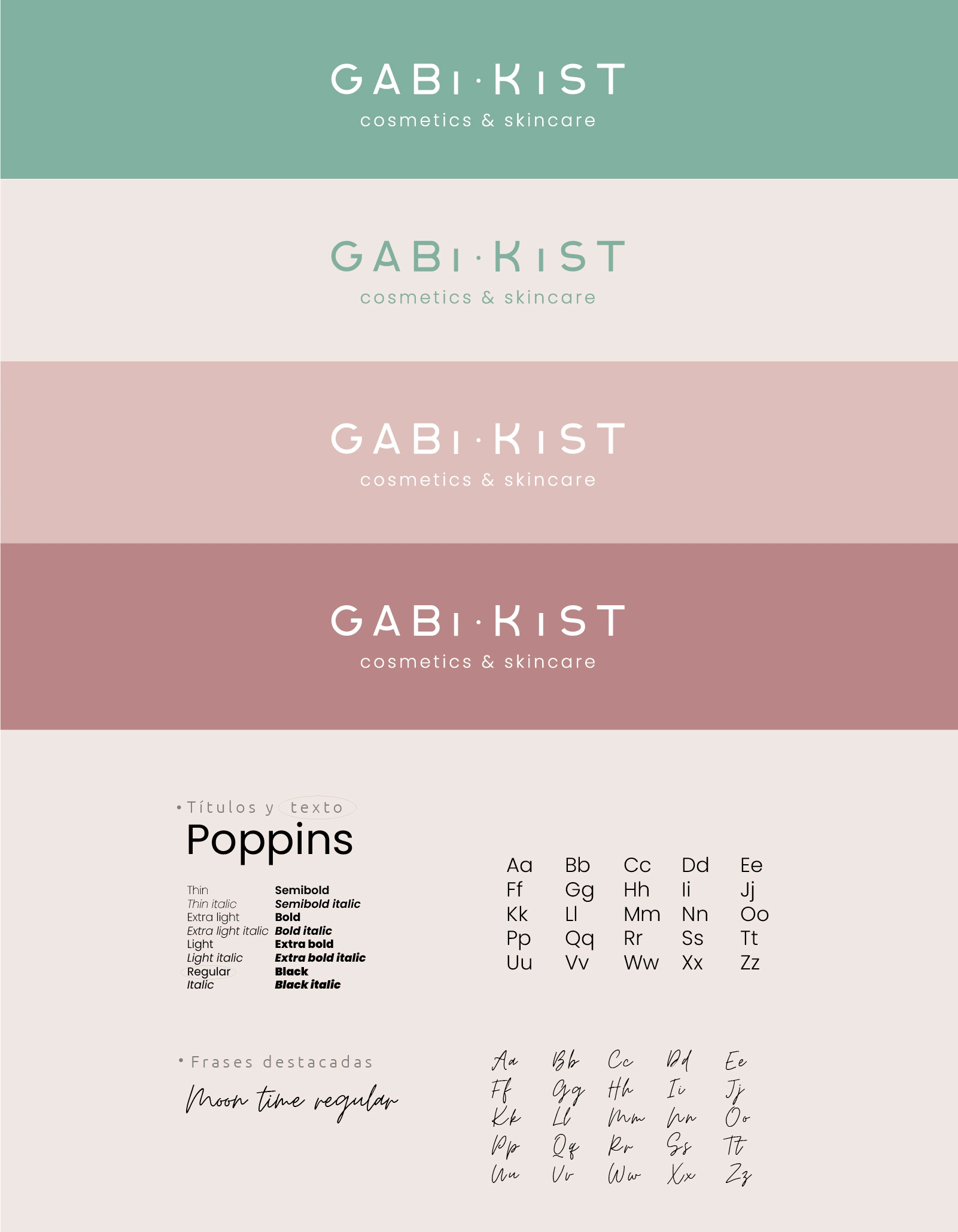 Variantes de logo y tipografías