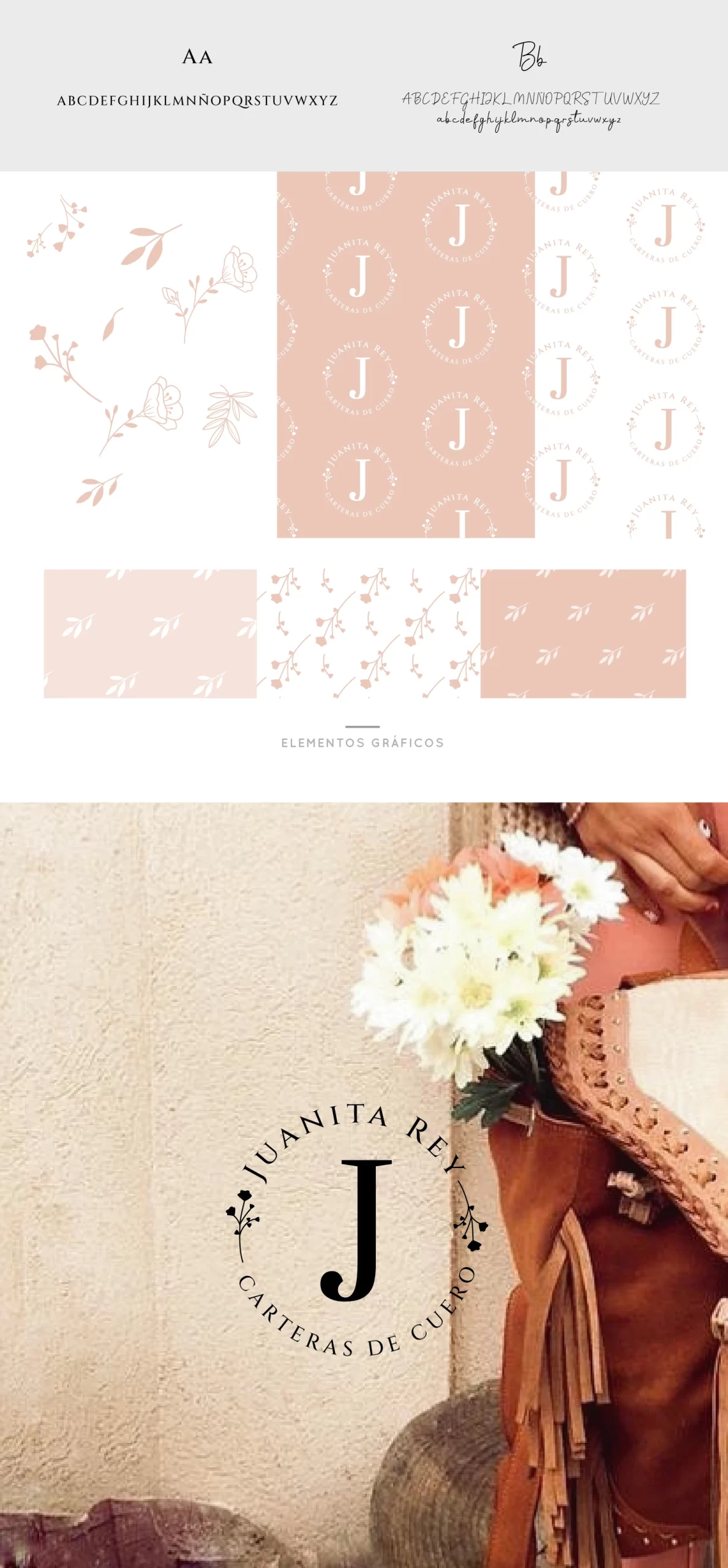 Aplicación de logotipo en foto y tramas para Juanita Rey