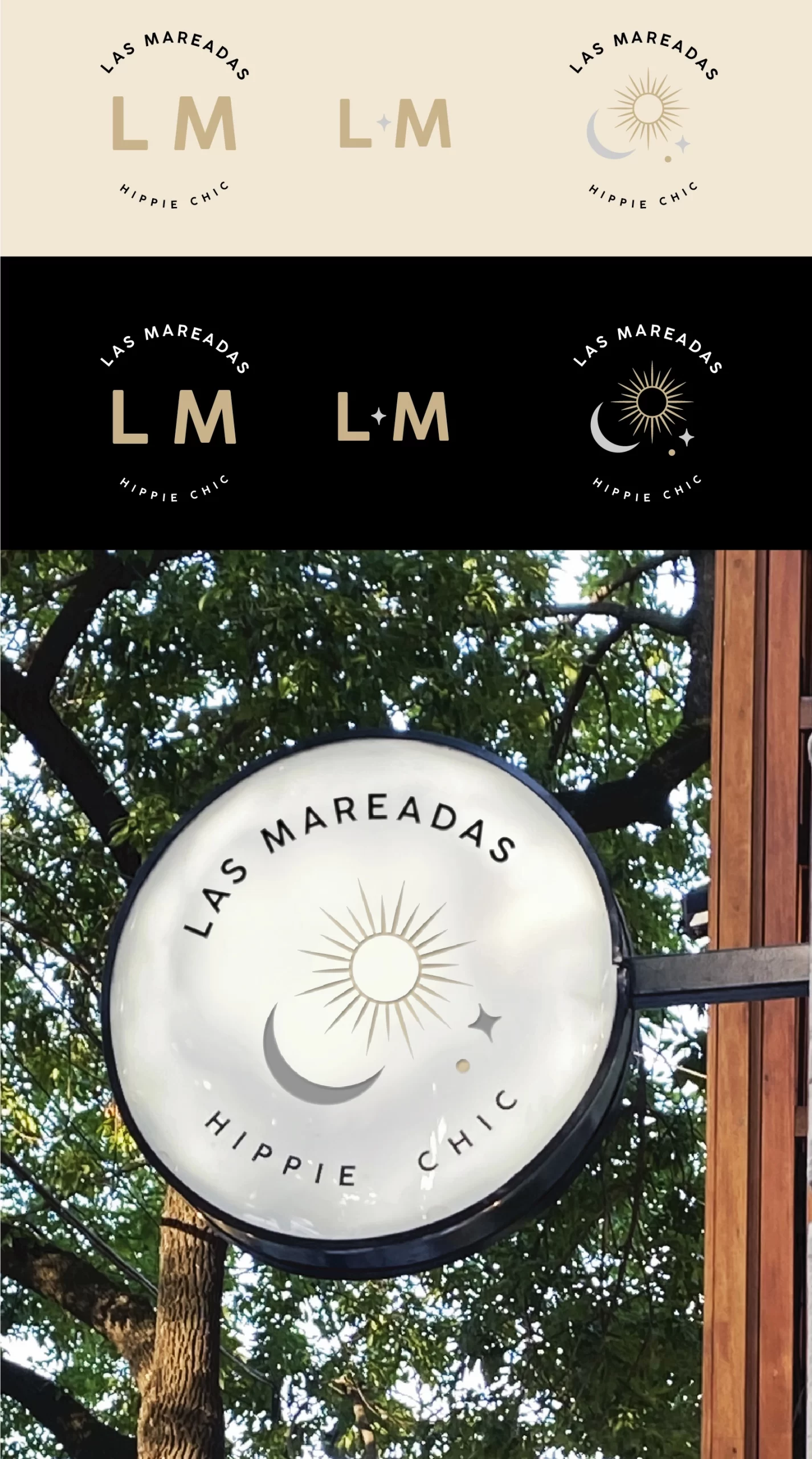 Cartel de exterior con logo de Las Mareadas