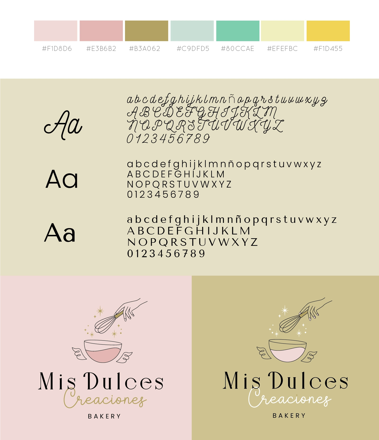 Color, tipografías y variantes de color de mis dulces creaciones