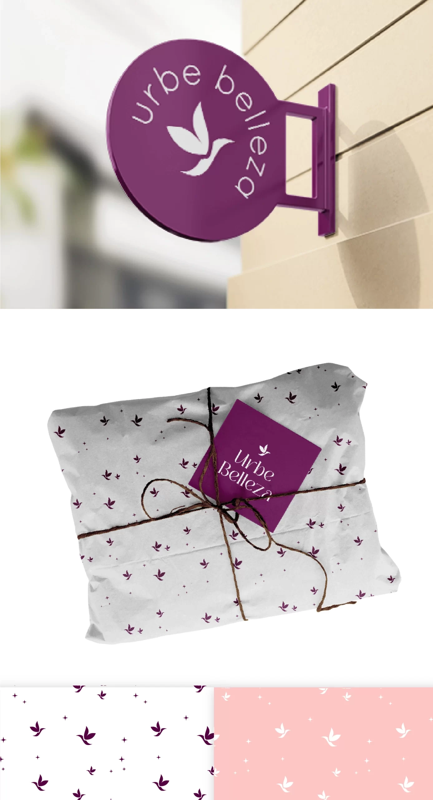 Cartel y packaging de Urbe belleza