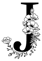 Logotipo Juanita Rey, letra j con flores